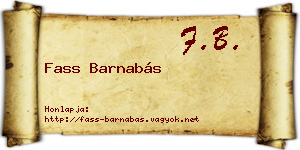 Fass Barnabás névjegykártya